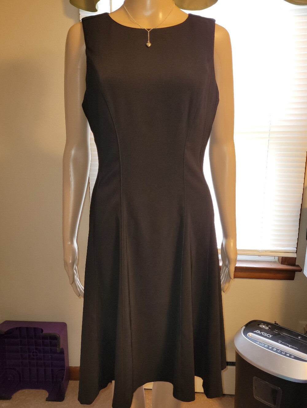 NWT - White House Black Market Black Sleeveless Fit-and-Flare Dress. Size 8